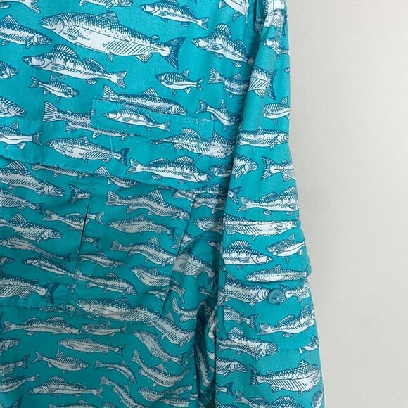 Ocean & Coast Fishing Button Down Shirt Long Sleeves Mens Large Nylon Blue - Picture 5 of 9